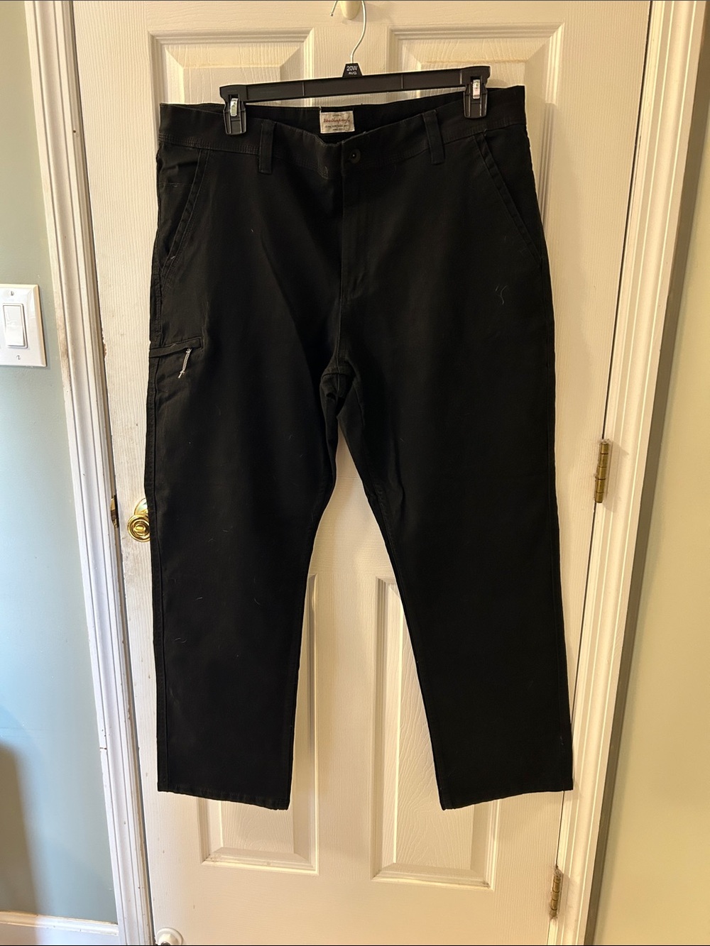 Men's Black Cargo Work Pants with Utility Pocket